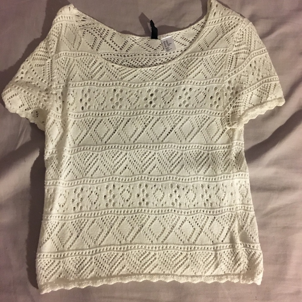 White Knitted Blouse